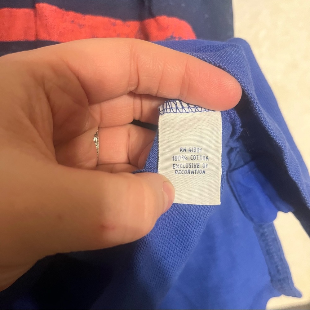 Ralph Lauren Blue Polo Shirt with Yellow Logo - Picture 8 of 9